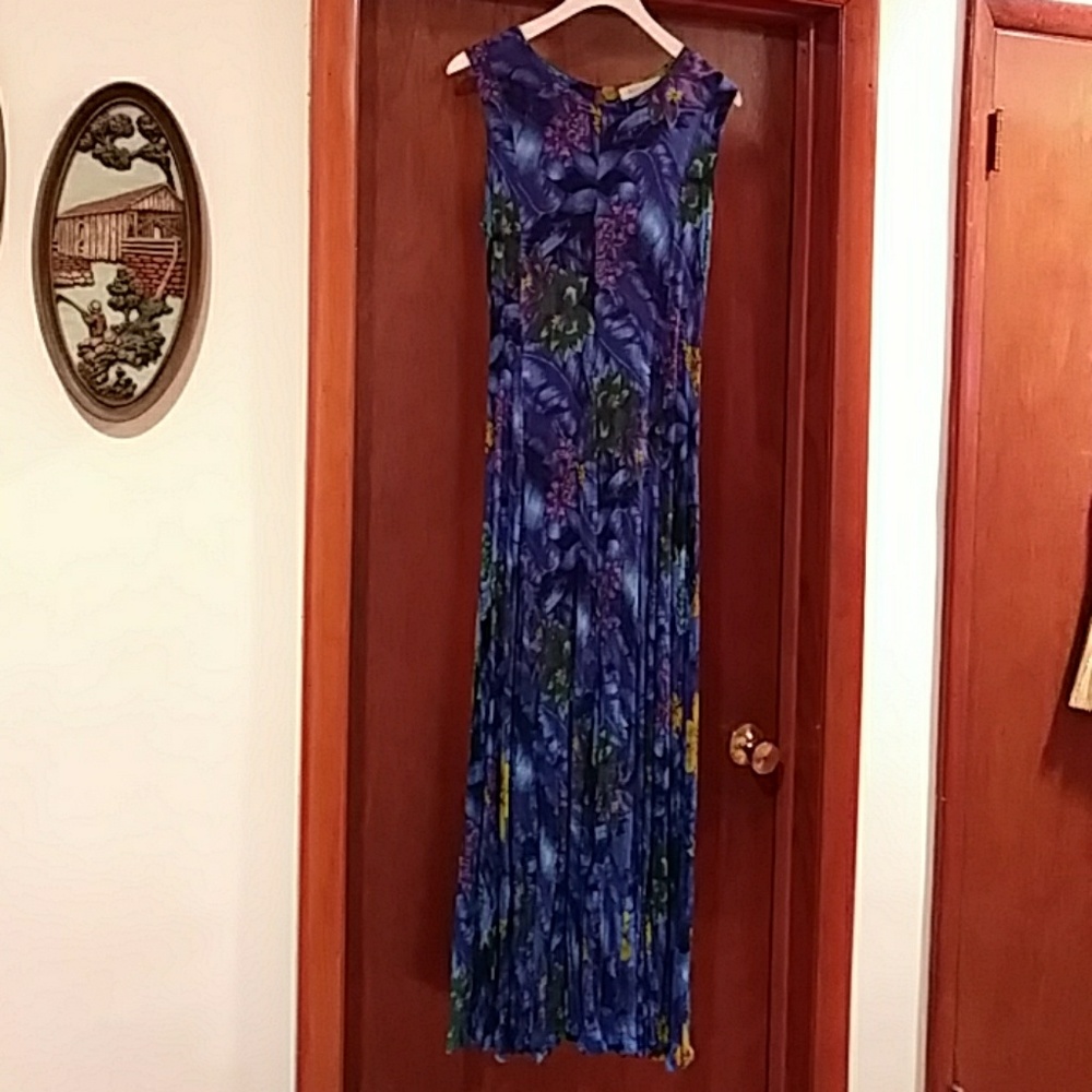 Marissa Floral Tropical Gauzy Maxi Dress, M #249
